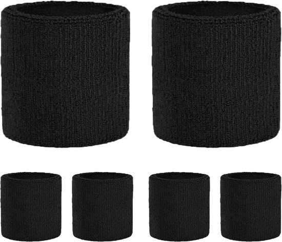 Tennis Sweat-Wicking Wristbands - 3 Pairs - Unisex - Adult - Thickened Elastic Wristband - French Terry - Sports Wristband - Suitable for the Gym - Image 1