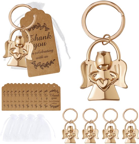 Keychain - Angel pendant for men and women - Baby shower gift - Key ring - Party favor - Souvenir gift - 5 pieces - Image 1