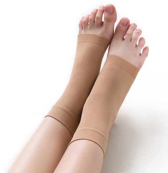 Stretch ankle compression stockings - Ankle compression stockings - Sports ankle support - Stretch compression stockings - Plantar fascia support - beige size S - Image 1