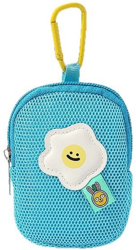 Storage Bag - Cute Mesh - Flowers - Keychain Wallet - Headphone Bag - Pendant Storage Bag - Multifunctional - Blue - Image 1