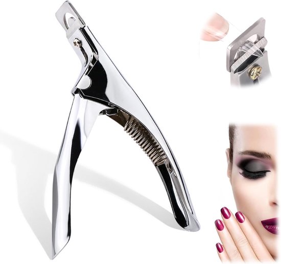 False Nail Clipper - Professional Nail Clipper - Gel Nails - Nail Clipper - Trimmer - Manicure Knife - Artificial Nail Clipper - Professional Nail Clipper for Home Manicure (Silver) - Image 1
