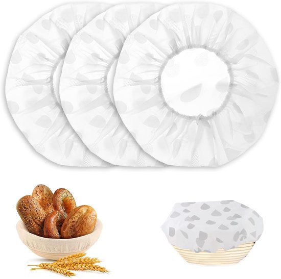 Bread Covers - 3-Pack Moisture Covers - Baker's Dough Cloths - Moisture Covers - Round, Stretchable Moisture Basket Covers - Reusable Moisture Covers - Multifunctional Soft Covers - Image 1