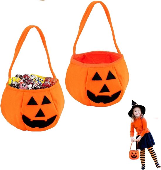 2-Pack Halloween Pumpkin Candy Bags - Halloween Pumpkin Bag Magic Candy Bags - Candy Bags - Pumpkin Collection Bags - Suitable for Halloween Party Masquerade Decorations - Image 1