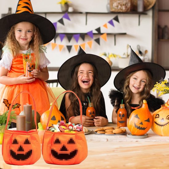 2-Pack Halloween Pumpkin Candy Bags - Halloween Pumpkin Bag Magic Candy Bags - Candy Bags - Pumpkin Collection Bags - Suitable for Halloween Party Masquerade Decorations - Image 4