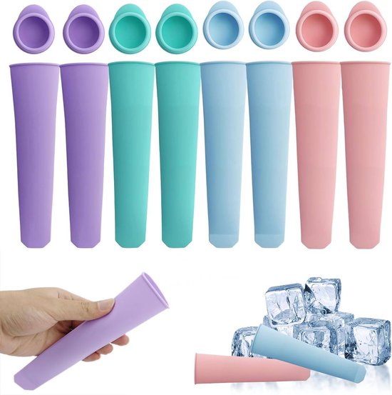 8-Piece Ice Cube Trays - Ice Cube Molds with Handles - Silicone Ice Cube Molds with Lids - Water Ice Molds - Image 1