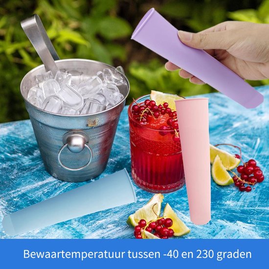 8-Piece Ice Cube Trays - Ice Cube Molds with Handles - Silicone Ice Cube Molds with Lids - Water Ice Molds - Image 6