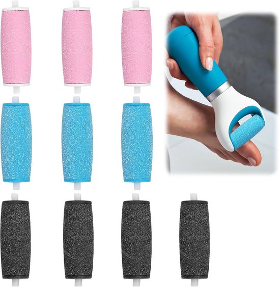 10 Replacement Rollers Compatible with Scholl Velvet Smooth - Pumice Stone Foot Roller Refills - For Electric Pedicures - Callus Removal - Replacement Heads - Exfoliation - Image 1