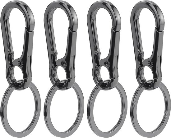 Set of 4 Carabiner Keychains - Small Metal Carabiners - Detachable - Suitable for Car Keys - Carabiner Keychains for Backpacking, Camping and Travel - Keychain Hook - Image 1