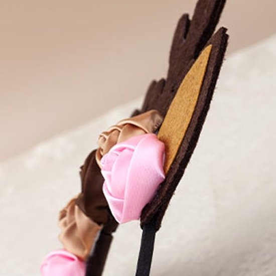 Headband - Elk Ears - Great for a Masquerade - Christmas Reindeer Headband and Tail - Perfect for Winter, Holidays, Halloween, Parties and Cosplay Costumes - Image 2
