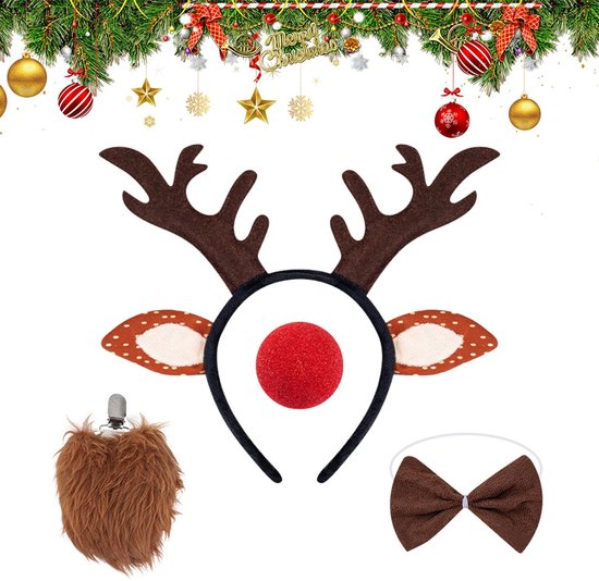 Headband - Elk Hair Accessory - Cute Plush Christmas Headdress - Soft Decorative Accessory for Winter Parties, Cosplay, Costumes - Image 1