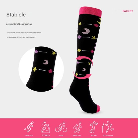 7 pairs of sports compression socks for cycling, running, compression stockings, nursing tights and fitness compression stockings (S/M) - Image 4