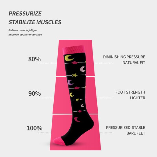 7 pairs of sports compression socks for cycling, running, compression stockings, nursing tights and fitness compression stockings (L/XL) - Image 2