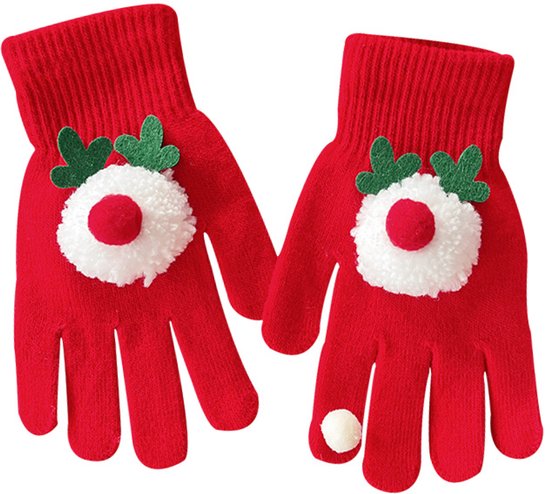 Red Gloves - Women - Winter - Couples - Gift - Cute - Thick - Five Fingers - Warm Gloves - Image 1