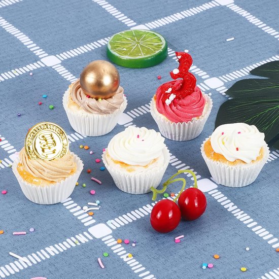500-pack Mini Cupcake Liners - White - Oil Resistant - Small Cupcake Wrapping Paper - Baking Cups - Image 5