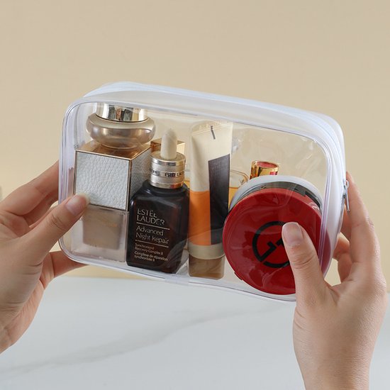 4-Piece Transparent Travel Toiletry Bag - Portable Makeup Bag - Multifunctional Waterproof Set - Skin Care & Makeup Bag - Image 3