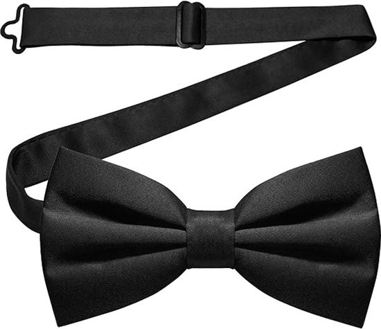 Plain Bow Tie - Adjustable Bow Tie for Men - Black - Image 1
