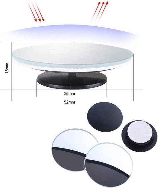 Blind Spot Mirrors - Round, frameless, 360° rotating mirror - Adjustable, high-resolution convex glass mirror - Maximizes rear visibility - Universal design - Suitable for cars, SUVs and trucks - Improves driving safety - Image 5