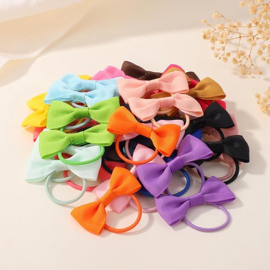 40-pack - Multicolor Baby Girl Hair Clips - Hair Elastics, Elastic Hair Bands - Ponytail Hair Elastics - Elastics - 40-pack (1 pack) - Image 5