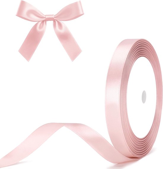 Gift Wrap - 22m Pink Satin Ribbon - 10mm Wide - Suitable for gift wrapping, Valentine's Day decorations, thick fabrics - handmade and wedding decorations - Image 1