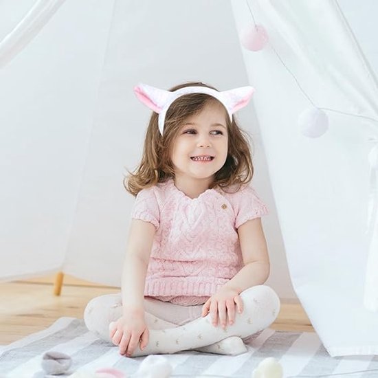 2-Piece Animal Headbands - With Sheep Ears - Cute Headbands for Adults and Kids to Role Play - White and Pink Sheep Costume Accessories - Image 5