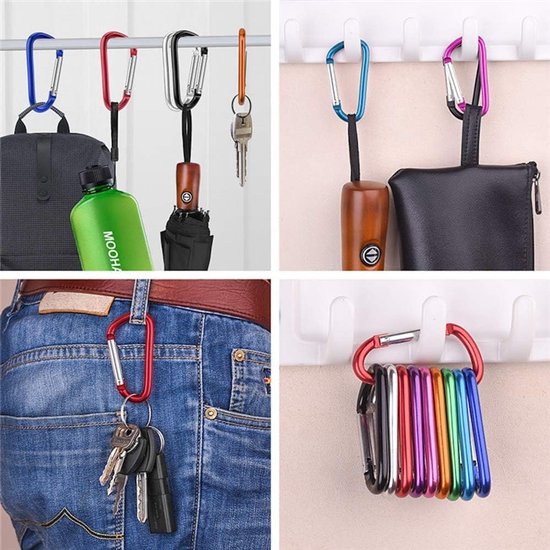 10-Pack Carabiners - D-Ring Clamps - Durable Keychains - Camping Accessories - Suitable for Outdoor Fishing - Hiking - Backpacks - Image 4