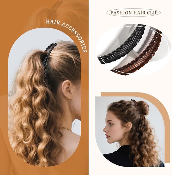 2-pack banana hair clips - Banana hair comb - Double comb - Long hair clip - Fishtail hair clip - Suitable for women and girls - Image 7