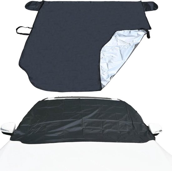Windshield Cover - 147*90cm Winter Car Windshield Cover - Antifreeze Window Snow Cover - Car Anti-Ice and Antifreeze Snow - Black - Image 1