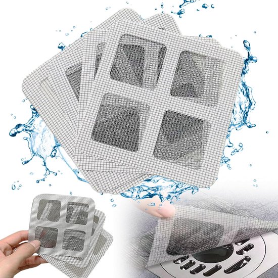 100-Piece Shower Drain Filter - Sticky Hair Shower Filter - Sink Filter, Bathtub, Bathroom & Kitchen Shower Drain Filter Sticker - 10cm - Gray - Image 1