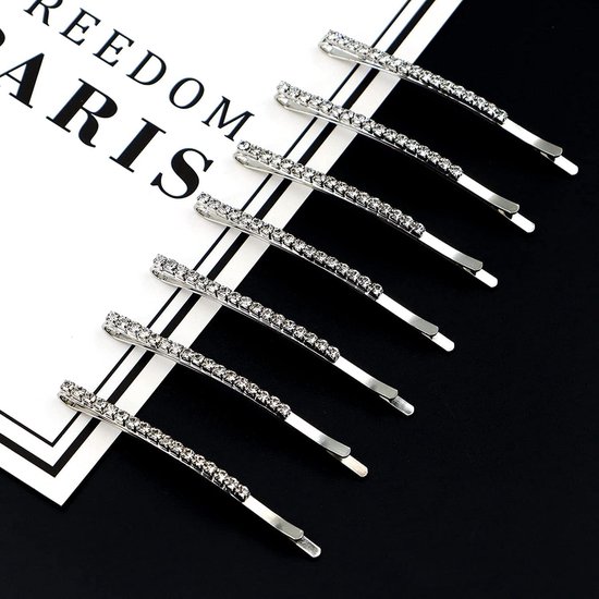 Sparkling Silver Hair Clips with Rhinestones (20 pcs) - Metal Hair Clips - Decorative - Hair Accessories for Women, Girls & Ballerinas - Party & Daily Hair Accessories - Image 3