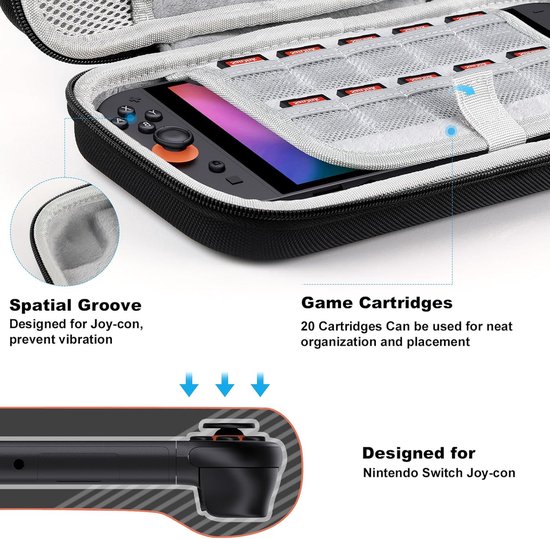 Storage Box - Travel Bag - Game Console Storage Box - Protective Portable Hard Case - Black - Image 4