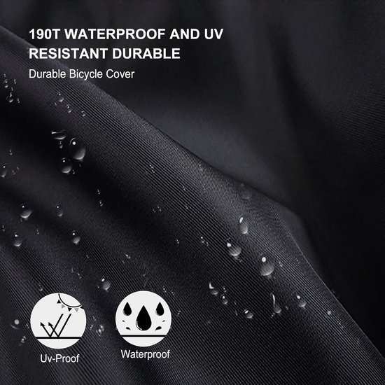 Bicycle cover - Waterproof bicycle cover for one bicycle - Waterproof bicycle cover - 200 x 110 x 70 cm - Bicycle cover with lock hole - Rainproof, dustproof, sun-resistant and water-resistant sunshade, suitable for mountain bikes and racing bikes. - Image 2