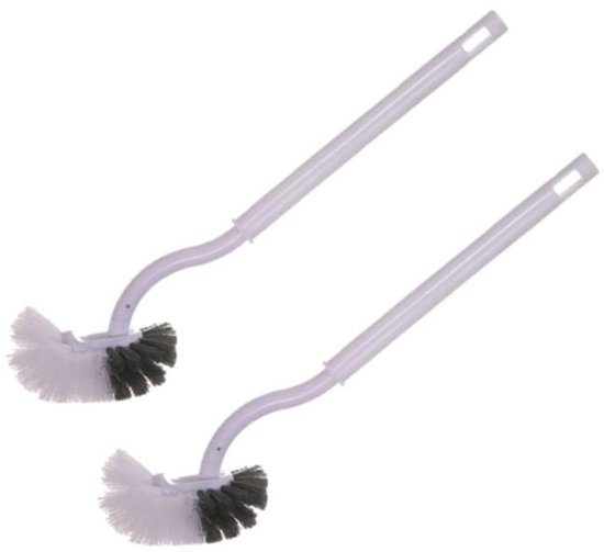 Toilet brushes - (2 pieces) - Toilet brush with rim cleaning brush - Curved toilet brush - Hanging toilet brush - S-shaped curved toilet brush - Image 1
