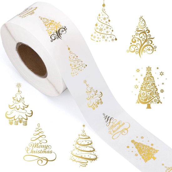 Stickers - 500 sheets - Christmas stickers - Christmas sticker rolls - Sealed stickers - Stickers for adults - Envelope stickers - Greeting card stickers - Christmas gifts - Image 1