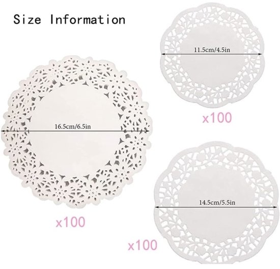 Baking Paper - 300 Sheets - Round Lace Paper - Plate Liner - Oil Absorbing Paper - Kitchen & Household - Baked Fried Foods, Pastry, Cake, Square, Oval, Pattern, Base Paper - Image 5