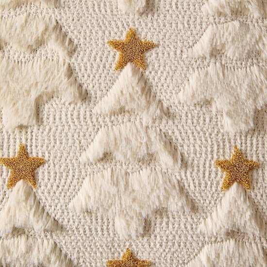 Christmas Pillowcases - 2-pack - White - Winter - White Christmas tree and star pattern - Sofa decoration - 45x45 cm (pillowcase not included) - Image 3