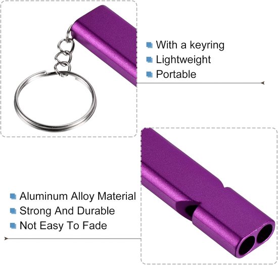 Emergency Whistles - Set of 2 - Emergency Whistles - Whistles - Safety Whistles for Survival - With Key Ring - Suitable for Camping, Hiking and Boating - Image 2