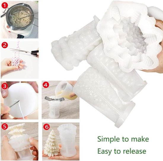 Mold - 4 pieces - Candle mold - Silicone Christmas tree mold set - Mold - Christmas gift - Image 5