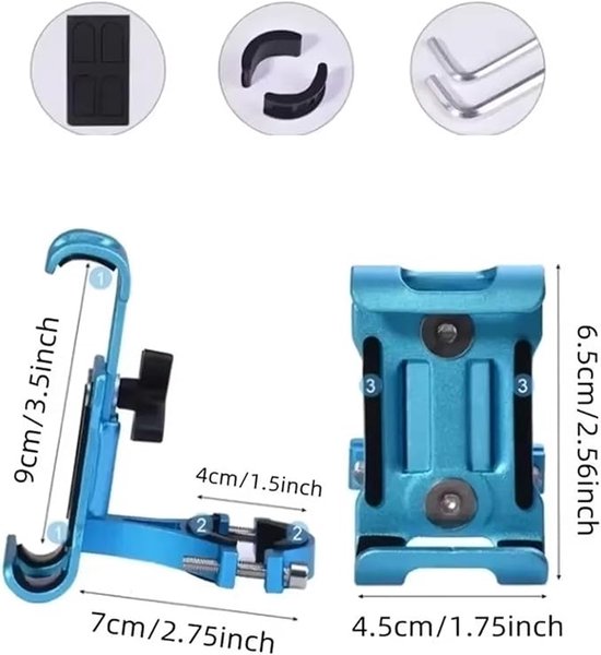 Phone holder for bicycle and motorcycle - Universal phone holder - 360° rotatable and tiltable - Bicycle accessories - Black - Image 5