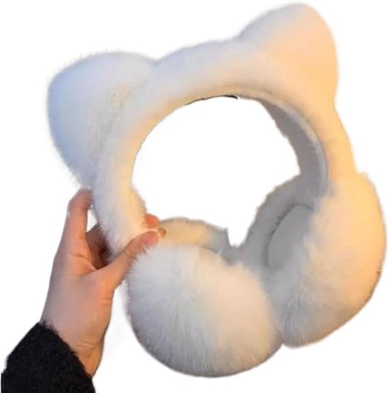 Earmuffs - 1 Piece - Soft Faux Fur Earmuffs - Adjustable Earmuffs - Warm Earmuffs - Earmuffs for Kids - Warming Earmuffs for Women and Girls (White) - Image 1