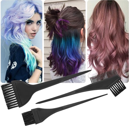 Hair Dye Brush - 4-Piece Hair Dye Brush Set - Hair Dye Brush and Mixing Bowl Set - Double-Sided Hair Dye Brush - Hair Styling Tools - DIY Hair Dye Comb Set - Includes Mixing Bowl - Black - Image 7