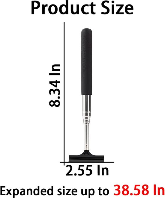 Rearview Mirror Wiper Blades - 2-Piece Set - Telescopic Rearview Mirror Wiper Blades - Portable Wiper Blades - Telescopic up to 98cm - Portable Cleaning Tool for All Vehicles (Black) - Image 6