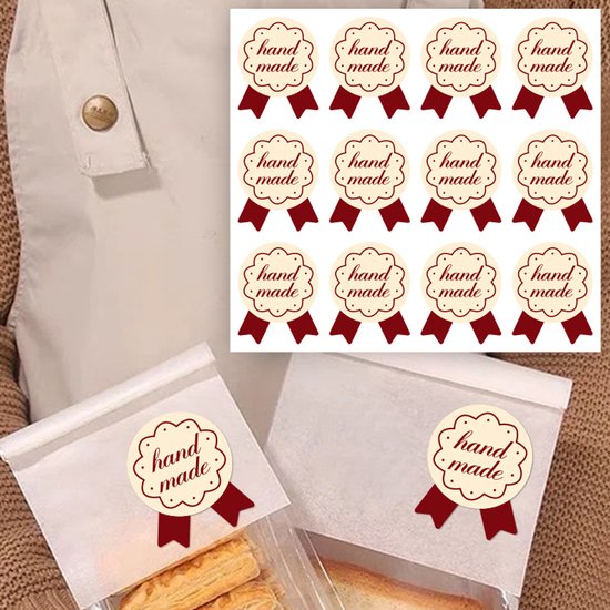 Stickers - 120 sheets - Baking stickers - Adhesive stickers for closing packaging of cakes and desserts - Decorative self-adhesive labels - Image 1