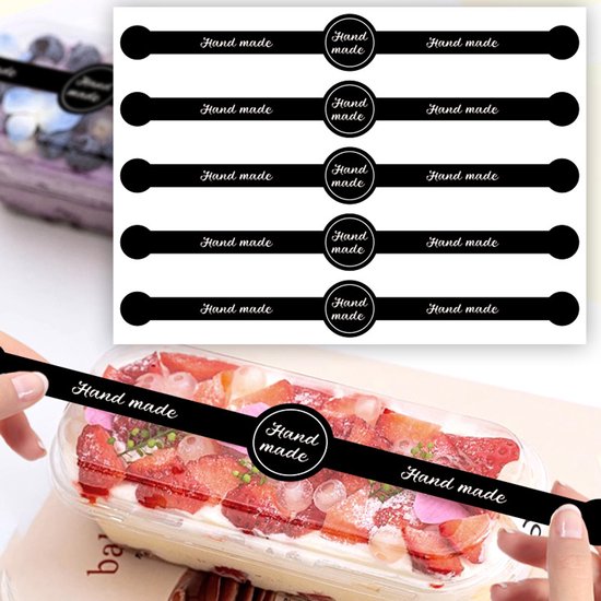 Stickers - 50 sheets - Baking stickers - Strip stickers - DIY baking stickers - Sealing stickers for cake boxes and dessert packaging - Image 1