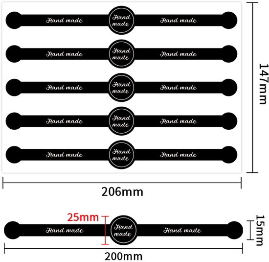 Stickers - 50 sheets - Baking stickers - Strip stickers - DIY baking stickers - Sealing stickers for cake boxes and dessert packaging - Image 2