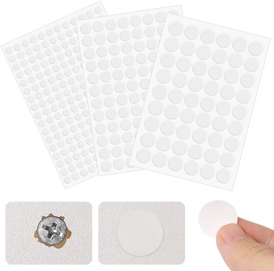 Screw Hole Stickers - 350 White Stickers - Self-adhesive screw covers - Suitable for screw holes in desks, cabinets and furniture. - Image 1