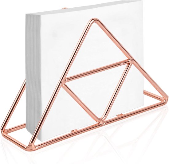Tissue Holder - Stainless Steel Napkin Holder - Metal Napkin Holder - Triangular Napkin Holder - Paper Napkin Holder - Napkin Holder for Countertop/Dining Table/Picnic Table (Rose Gold) - Image 1