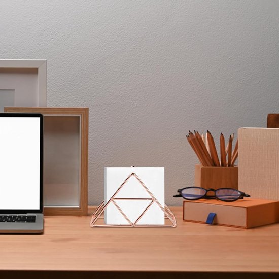 Tissue Holder - Stainless Steel Napkin Holder - Metal Napkin Holder - Triangular Napkin Holder - Paper Napkin Holder - Napkin Holder for Countertop/Dining Table/Picnic Table (Rose Gold) - Image 2