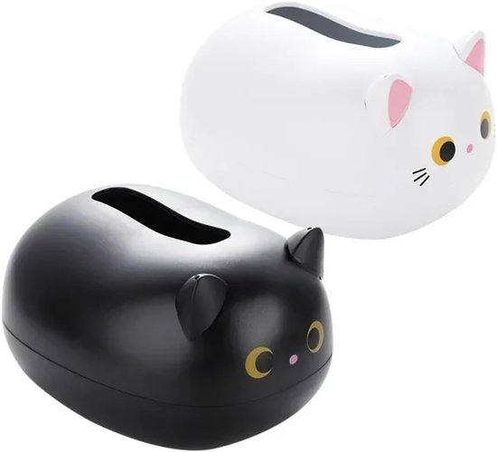 Tissue Box - Tissue Box Organizer with Cat Print - Napkin Holder for the Living Room - Tissue Box for the Kitchen - Toilet Paper Holder for the Bathroom (Black，22*16*13cm) - Image 5