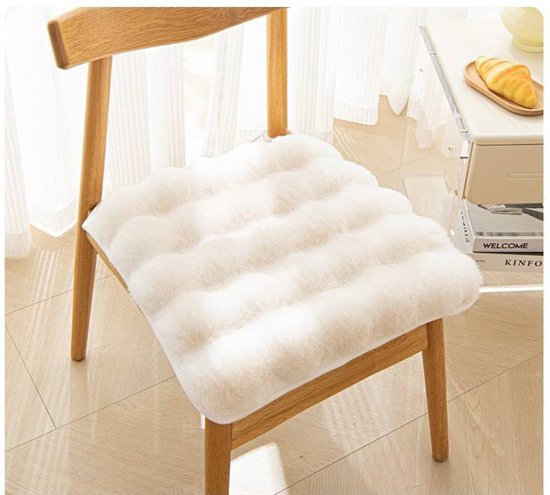 Seat cushion - Seat cushion - Seat cushion for the living room - Soft and comfortable chair cushion with non-slip bottom - Suitable for cars, home offices, dining rooms and kitchens (White, 45 x 45 cm) - Image 1