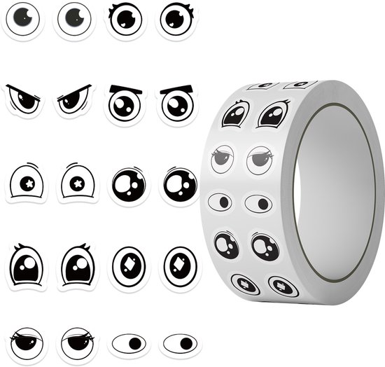 Stickers - DIY Stickers - 500 Sheets/Roll - Small Emoji Eye Stickers - DIY Journaling Supplies - Decorative Sealing Stickers - Envelope Stickers - Creative Gifts - Image 1